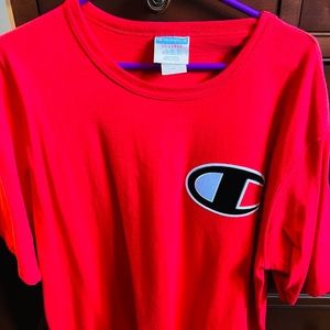 Red Champion Big Patch T Shirt